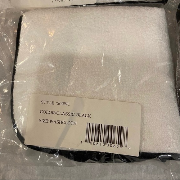 Hill House Home - Set of 8 - Marella Towels Handx4+Washclothx4 White wBlackTrim - Picture 9 of 12